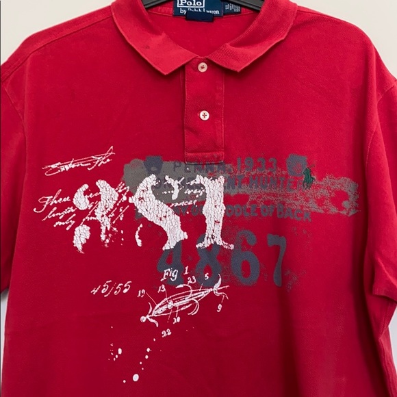 Polo By Ralph Lauren : Red Polo Size XL. USED - Picture 2 of 4